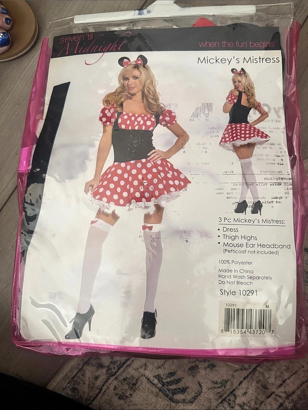 Leg Avenue Mickey's Mistress Polka Dot Costume in Red & Black Size Medium NWT